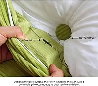 Vista 4 de WOWMAX Fundas de almohada de cuña 100 % algodón para nuestras almohadas de lectura, cojín grande, cabecero, respaldo, funda de almohada de cuña