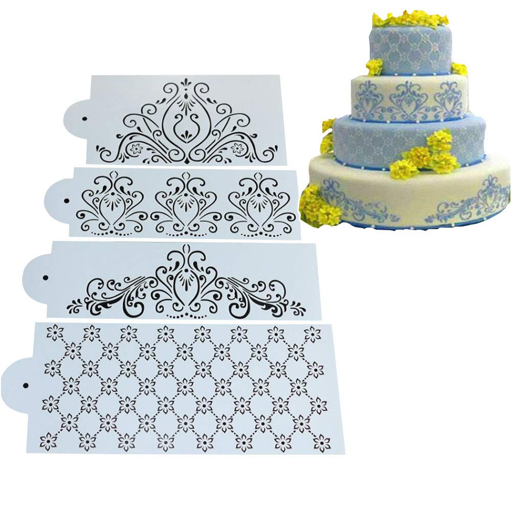 8 Pièces Moules Gaufrage Fondant Cake - Motifs Herbe Flamme Vague Glaçon