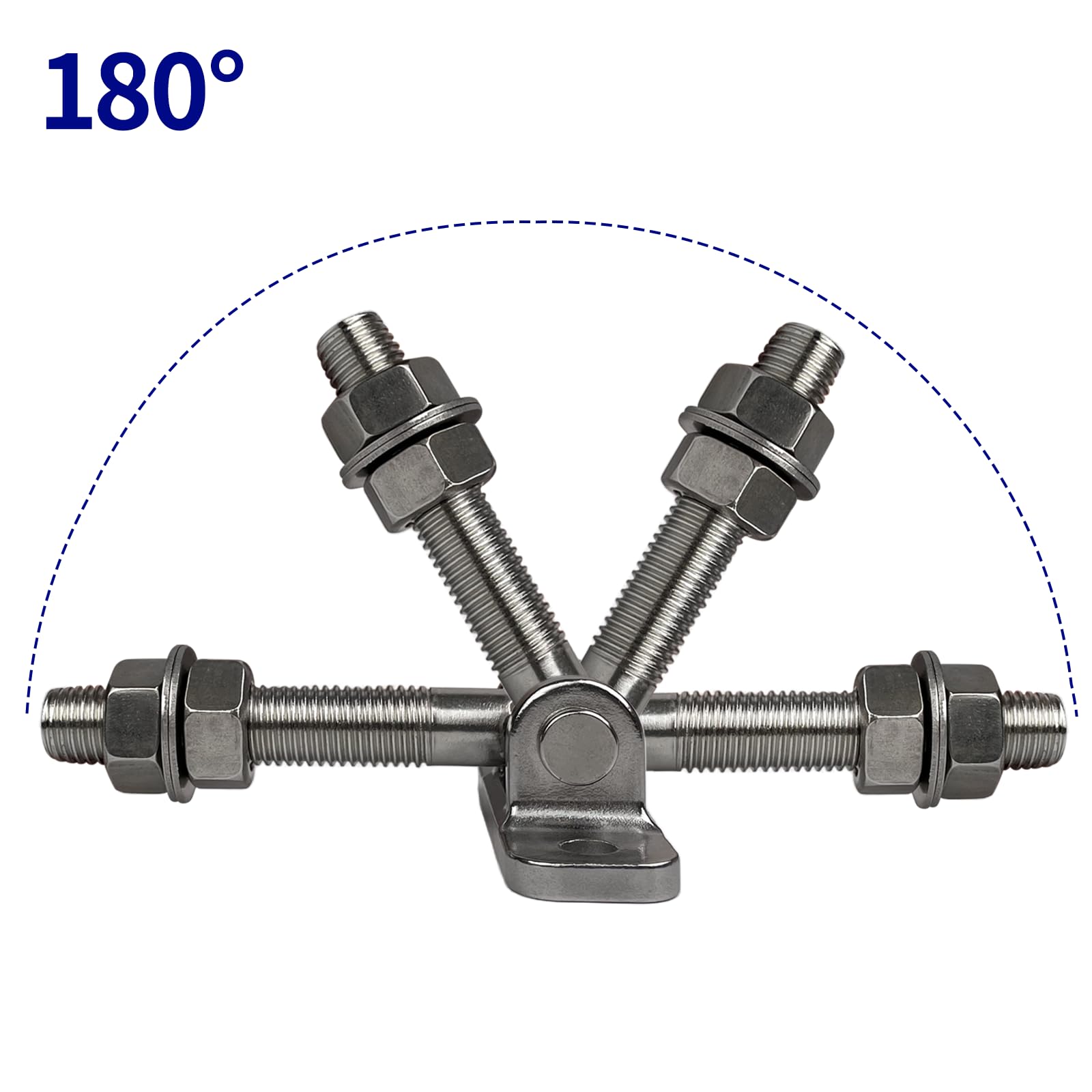 Juego de 2 bisagras de puerta ajustable, ajustable, rosca M16, bisagras de puerta de jardín con 4 tornillos metálicos, solución perfecta para puerta de jardín, puerta de patio y
