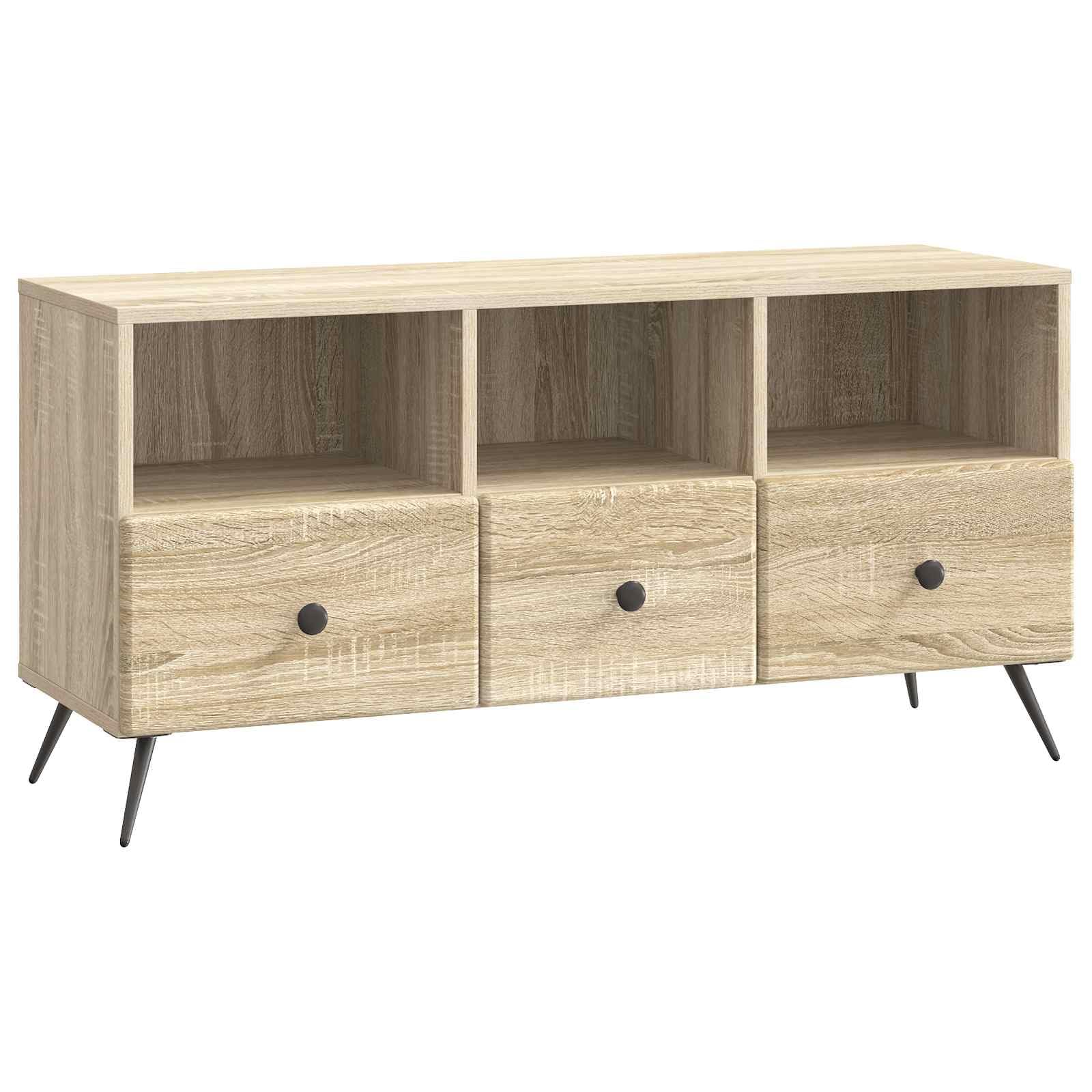 Meuble TV moderne en chêne Sonoma structure robuste 102 cm avec finitions soignées