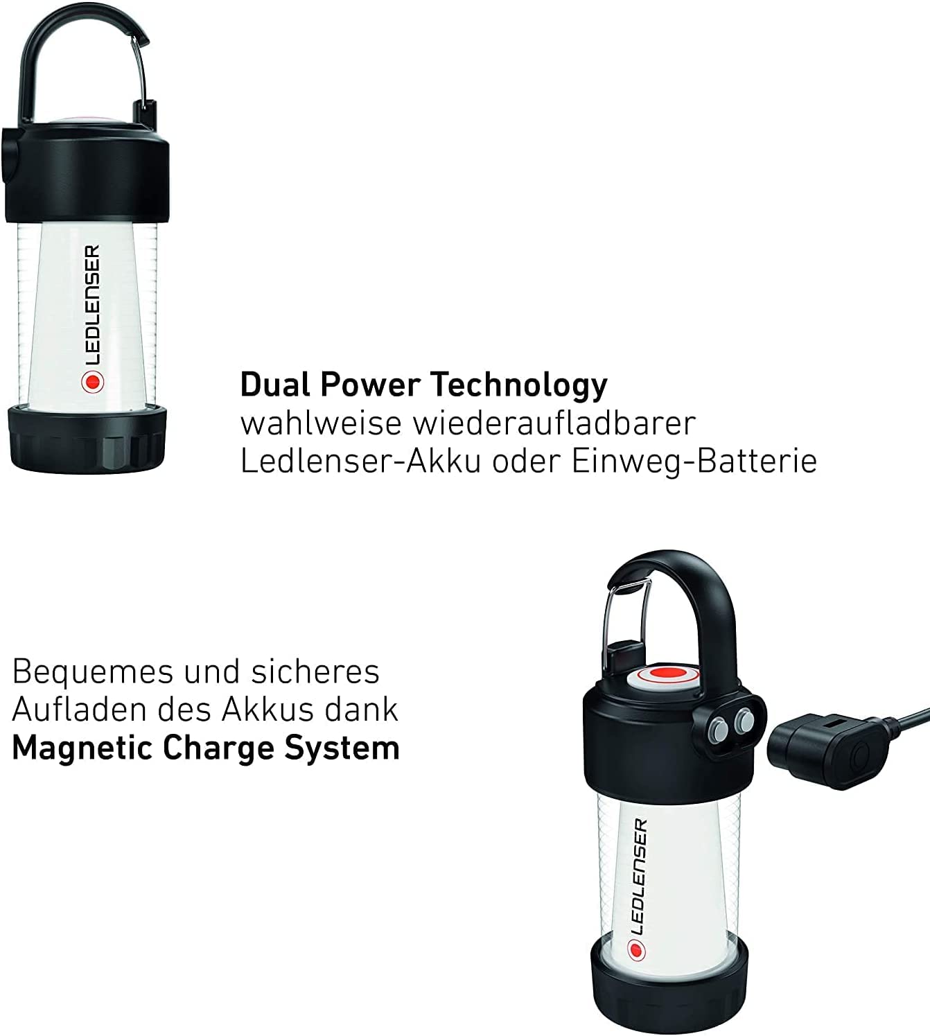 Ledlenser MH4 Stirn- und Mehrzwecklampe, Jagen, Angeln, Befestigungsclip, Akku- oder Batteriebetrieb möglich, 400 Lumen & ML4 Warm Light LED Laterne, aufladbar 14500 Akku, 300 Lumen, blendfrei