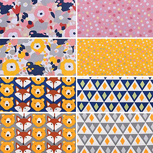 8 piezas 40 cm x 50 cm impresión de zorro y oso 100% algodón tela cuadrados Bundle DIY costura y Quilting Artcraft para patchwork