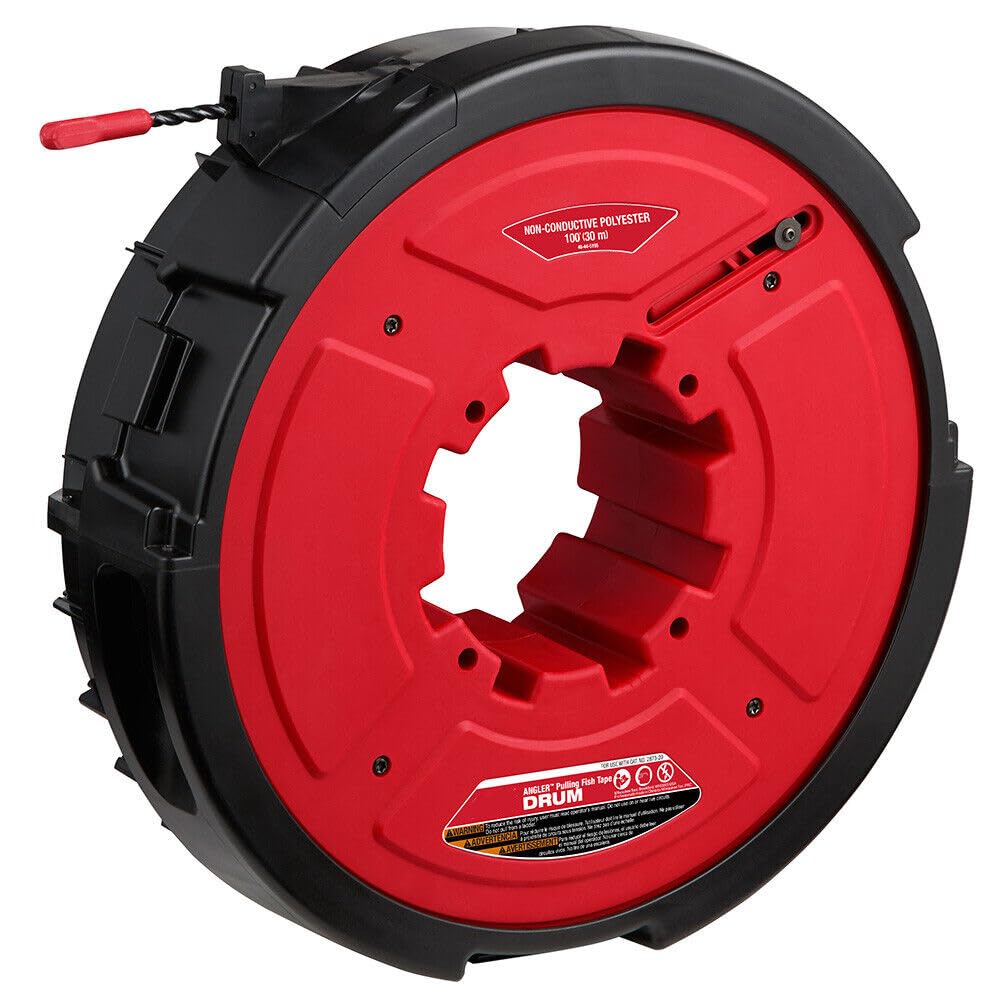 ignoramus 48-44-5195 Suitable for Milwaukee M18 Fuel 18V Angler 100 ft. Non-Conductive Polyester Fish Tape, 30m Pulling Fish Tape Drum. 13.2"" L x 3.7