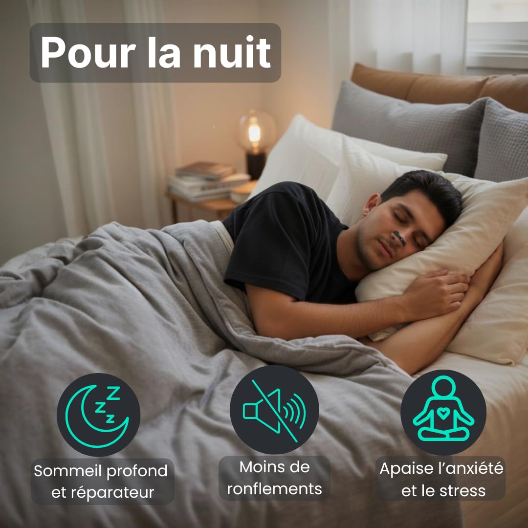 Nezzy Bandes Nasales Magnétiques – 4 Bandes Réutilisables à Vie + Patchs Adhésifs 30 Jours – Qualité Premium – Confort Respiratoire, Sommeil Réparateur, Sport, Anti-Ronflements - Marque française