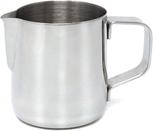 Honbay 1 jarra de acero inoxidable para espumar leche con leche, jarra de café al vapor para expreso, capuchino, leche, crema, café con leche (5