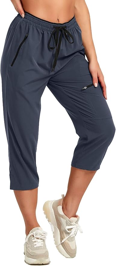 SPECIALMAGIC Damen Wanderhose Caprihose Casual Sommer Schnell trocknend Leicht Stretch Running ...