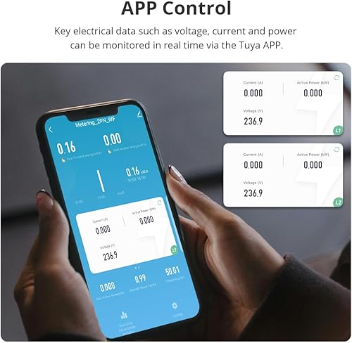 Miniatura 2 de Monitor de energía inteligente para el hogar con 2 CT de 120 A, seguimiento del uso de electricidad en vivo, seguimiento de energía bidireccional,