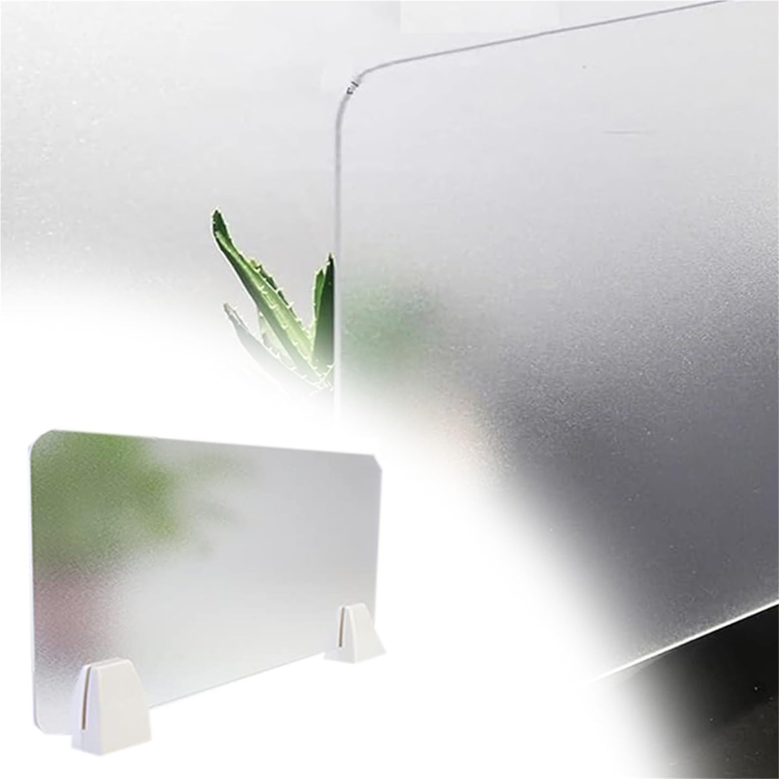 GBRJUYF Transparent Desk Divider - Semi-Transparent Table Partition, Office, Workstation Separator, 1 PC (L 120CM x W 55CM) - Enhance Workspace Privacy