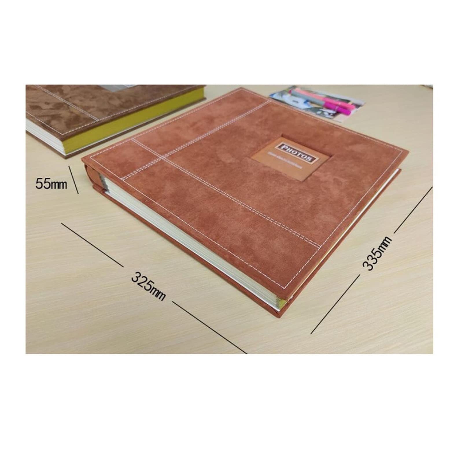 Album photo auto-adhésif, couverture en cuir de daim DIY Scrapbook Album 40 Magnetic Double face Pages 13.19 x 12.80 pouces