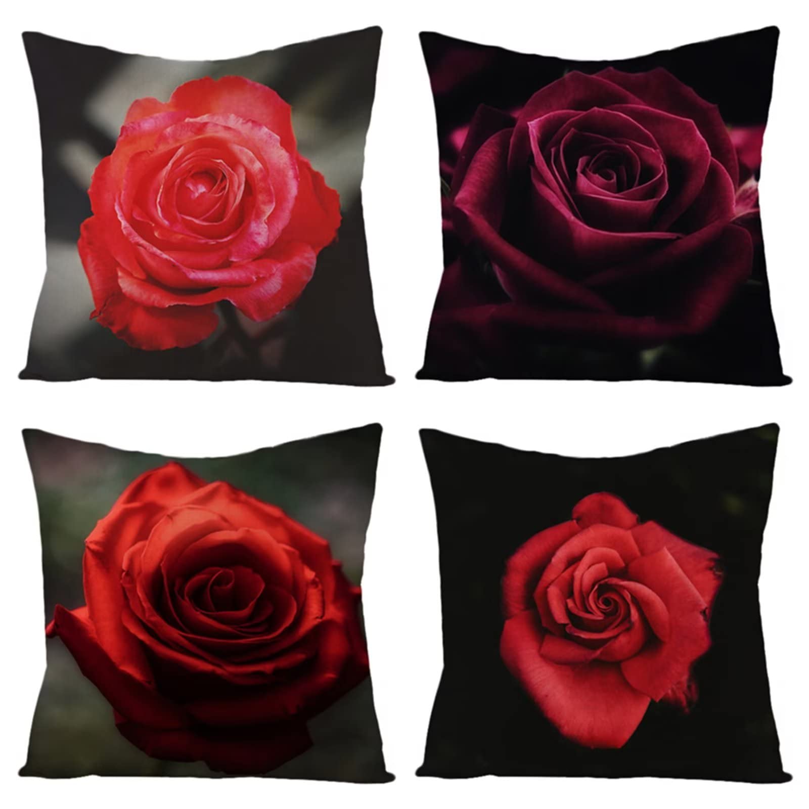 Set di 4 federe quadrate per cuscini da divano, 45 x 45 cm, con stampa su entrambi i lati, grandi, per esterni, giardino, impermeabili, per letto, soggiorno, ufficio, auto, decorazione per la casa,