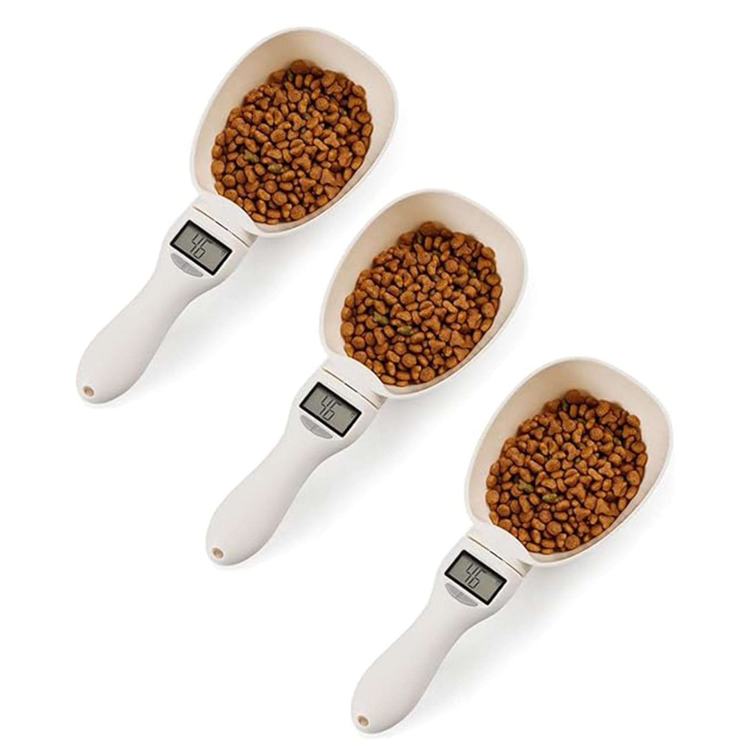 TASBER Pet Food Measuring Scoop Scale, Electric Precise Digital Measuring Spoon, Dog Food Scoop Measure with LCD Display, Portable Feeding Scoop for Dispensing Food, Condiments (3Pcs)