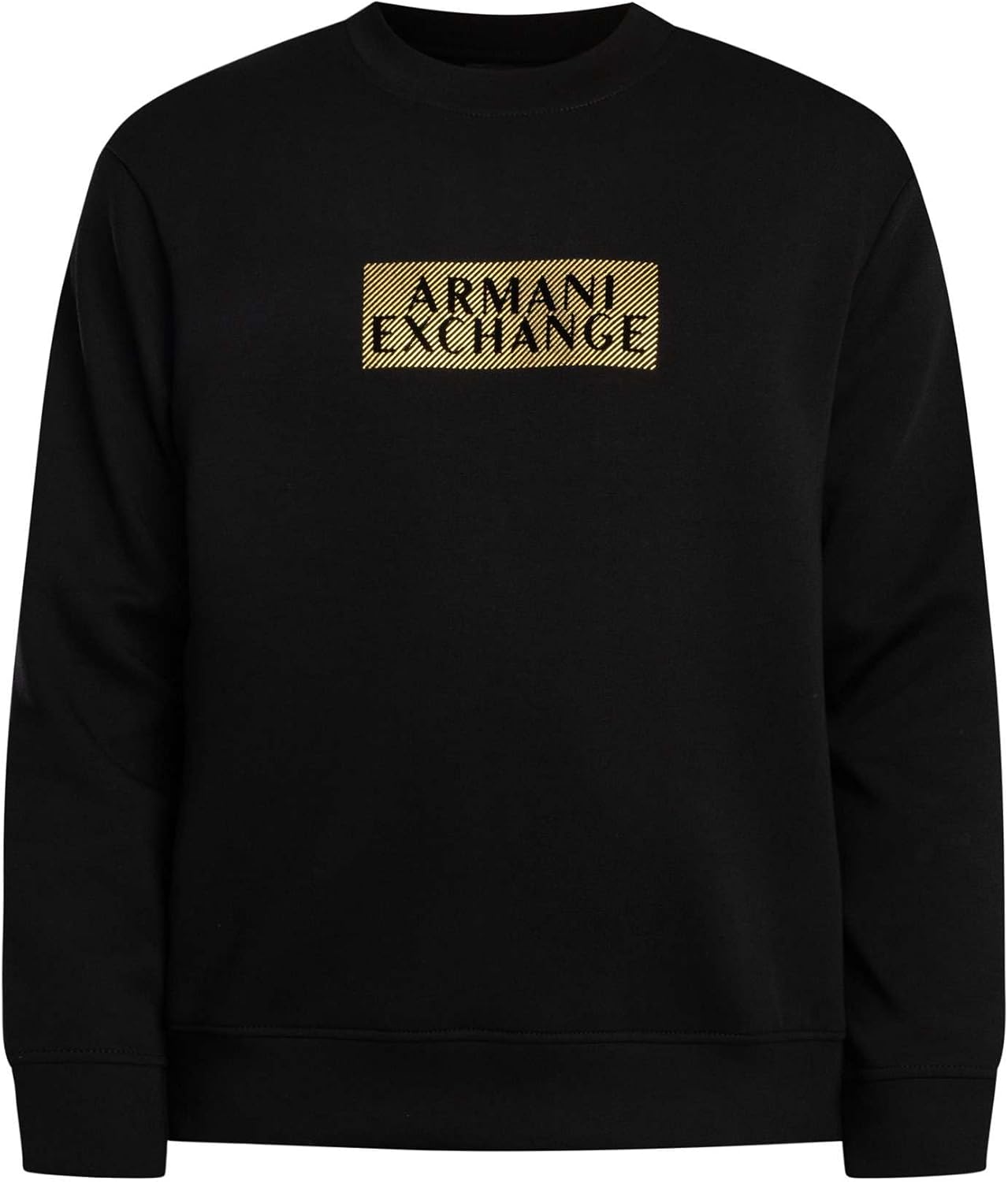 Armani Exchange mens Bonded Stretch Gold Logo Center Chest Crewneck Sweatshirt - Image 5