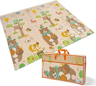 Foldable Baby Play Mat with Forest Animal Design, BPA-Free, Water-Resistant, Anti-Slip, CE Certified, for Infants and Todd... Price In India