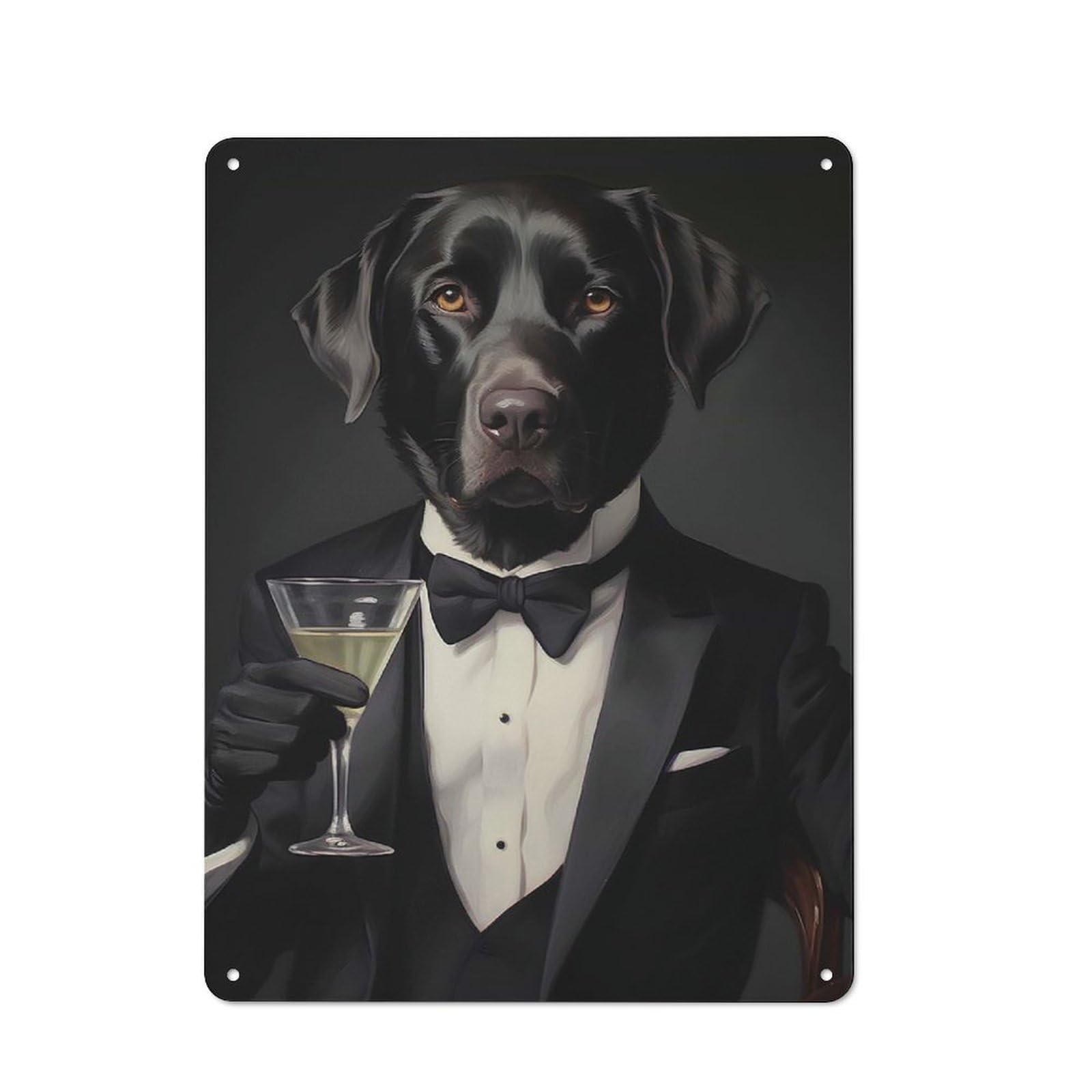 Junmoney Labrador Retrievers Dog Metal Plaque With Design 40X30cm, Retro Kitchen Wall Decor For Bakery, Diner, Cafe Or Family Room