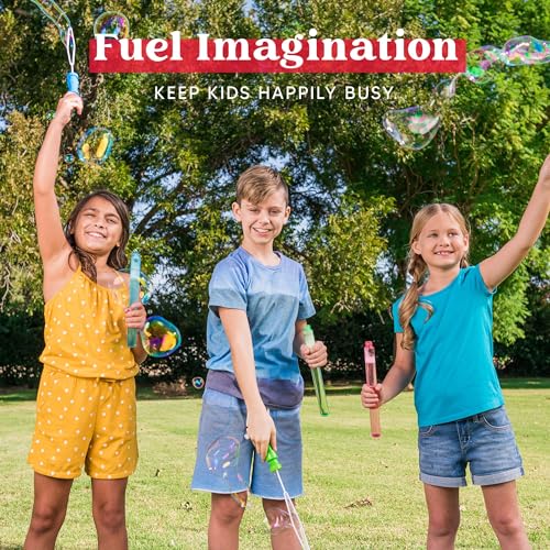 image for JOYIN 14.6’’ Big Bubble Wands for Kids, 6 PCS Bubble Wand with Ref