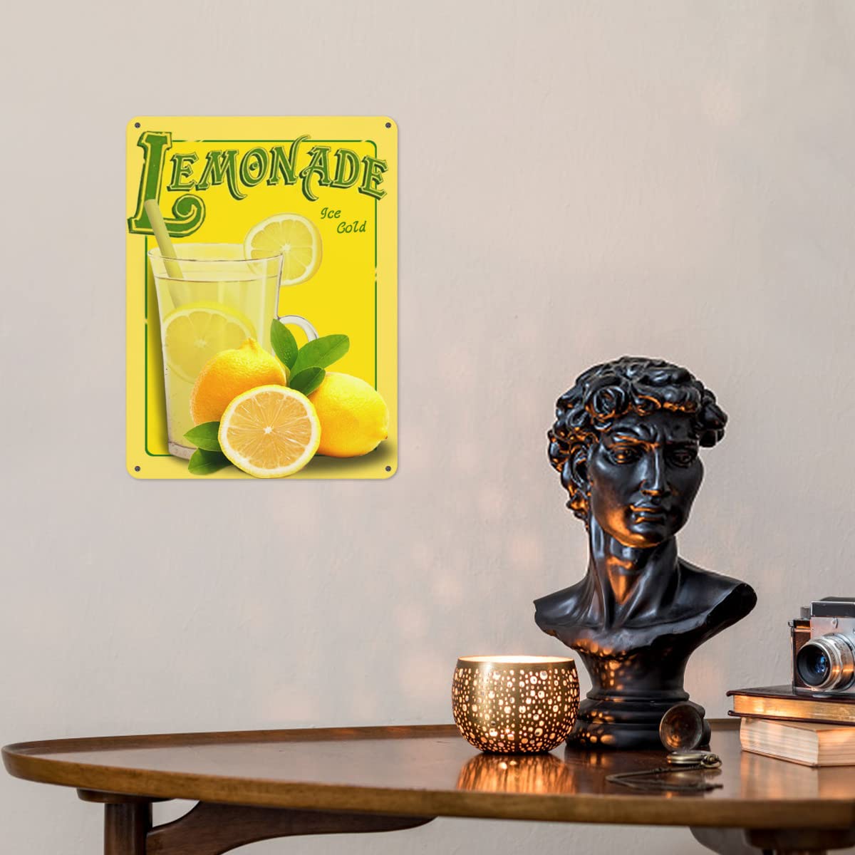 Hdadwy Targa in metallo con limonata fresca, vintage, in