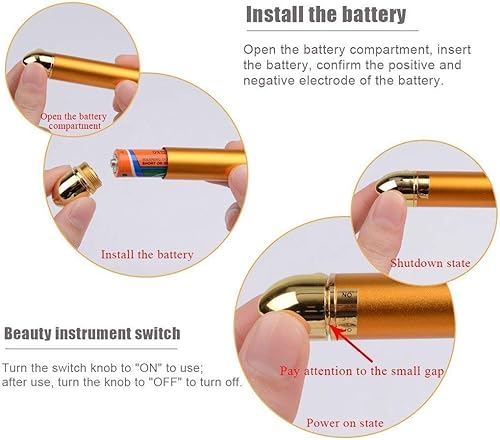 Miniatura 9 de Masajeador facial eléctrico 2 en 1, masajeador facial dorado de 24 quilates, rodillo 3D y kit de masajeador de rodillo facial en forma de T,