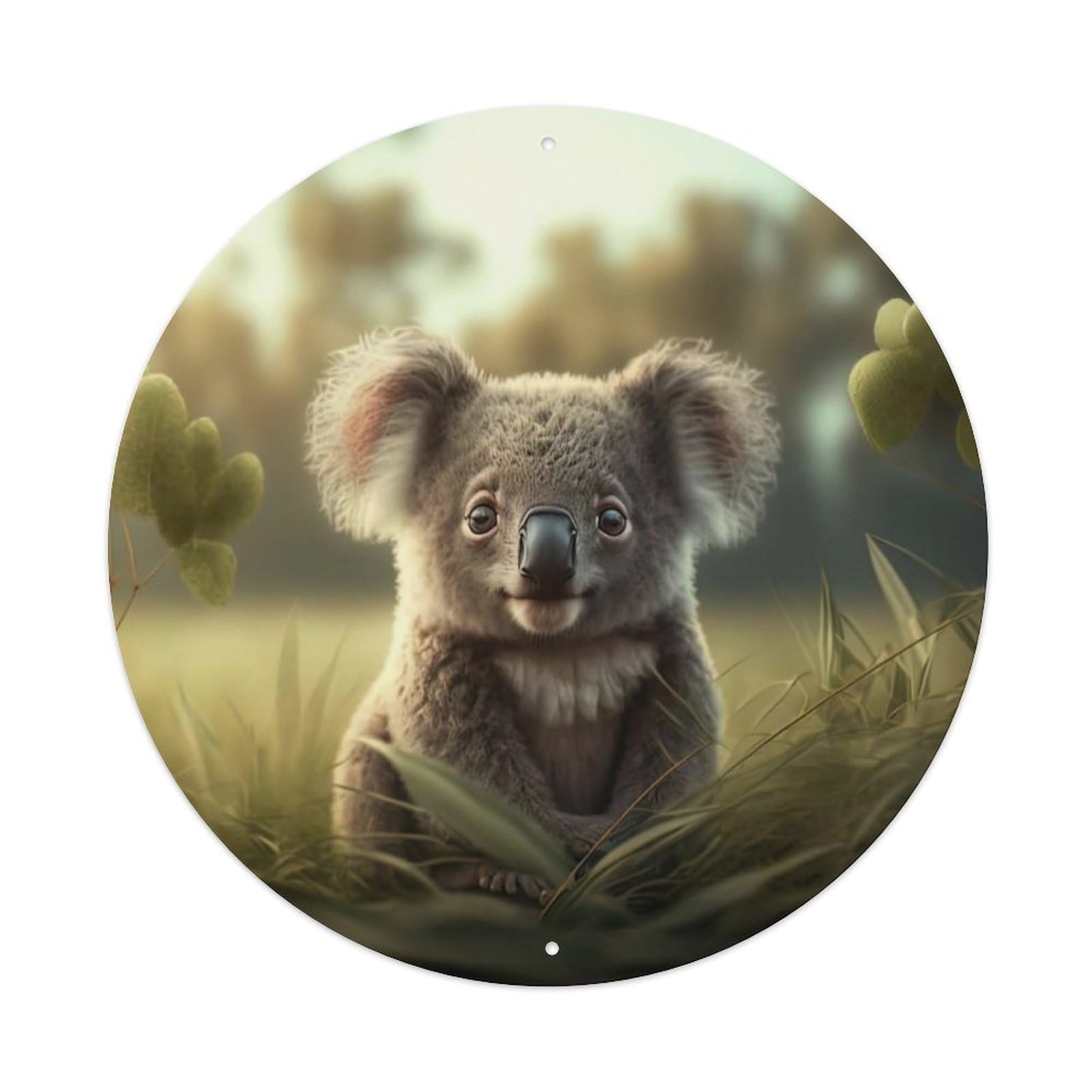 Wildlife Artwork Cute Little Koala Looks Into The Distance Metal Tin Sign