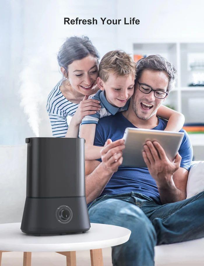 Miniatura 3 de Humidificador de niebla fría, (tanque de agua de 4 litros), humidificadores de aire ultrasónicos silenciosos para dormitorio y habitación grande,