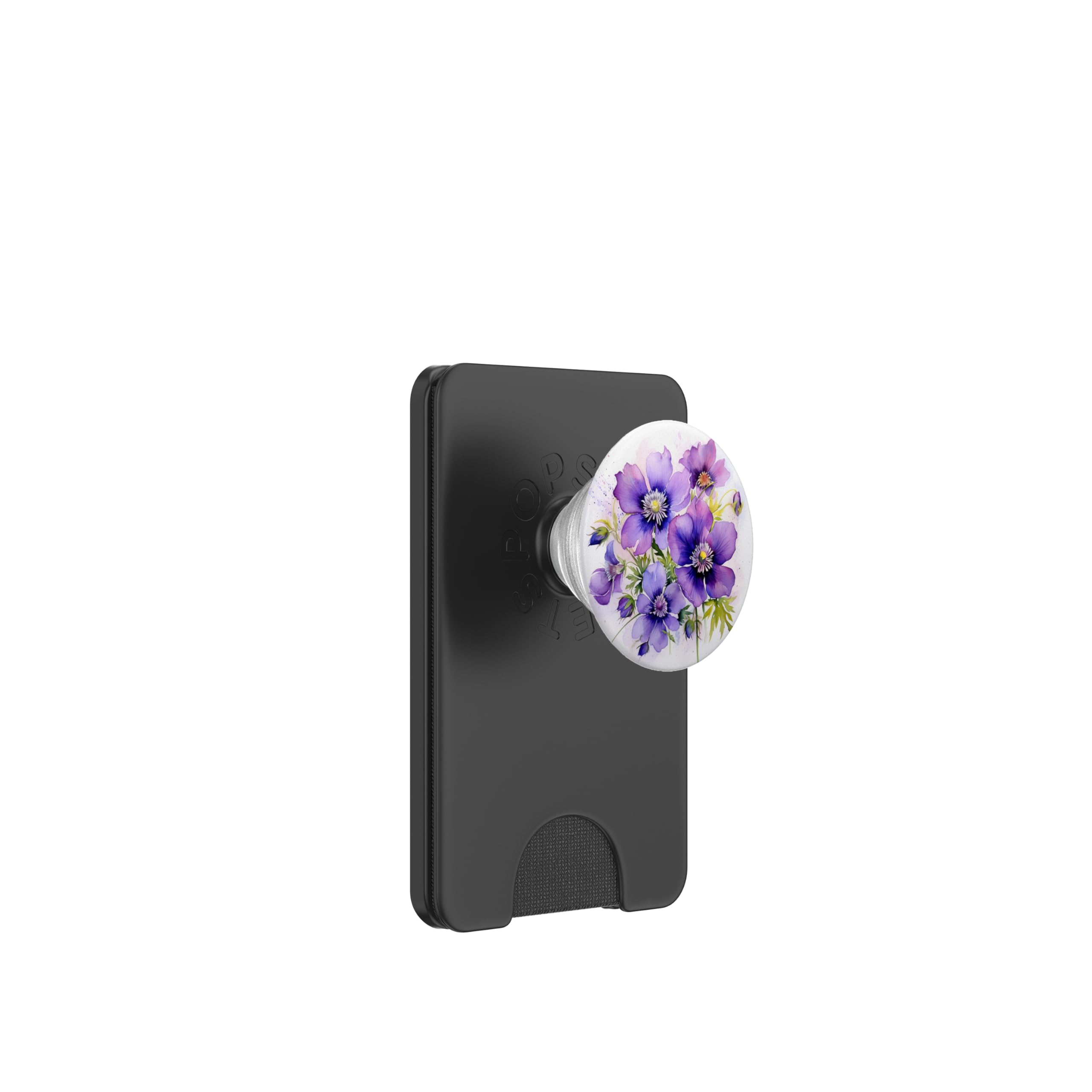 Purple Flower Watercolor PopSockets PopWallet for MagSafe