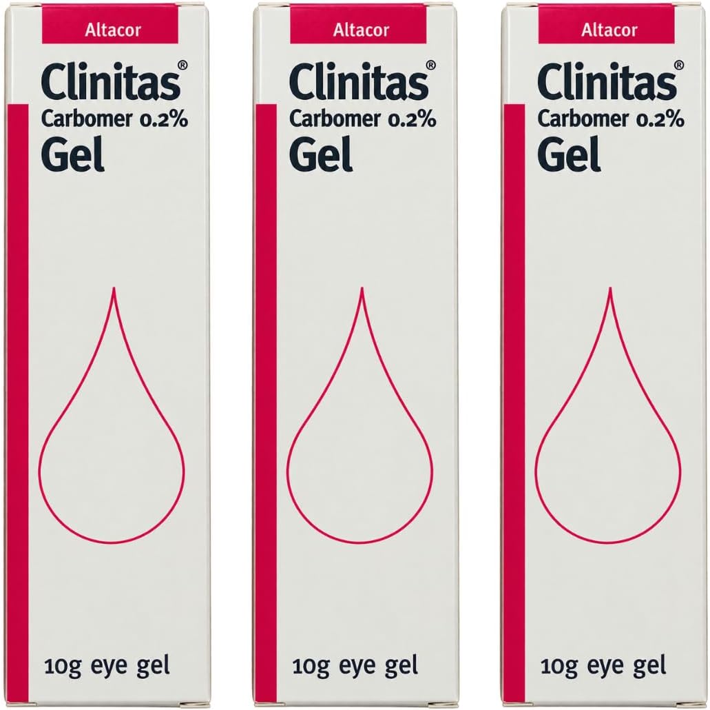 Clinitas Gel (carbomer 0.2%) 10g eye gel: Pack of 3