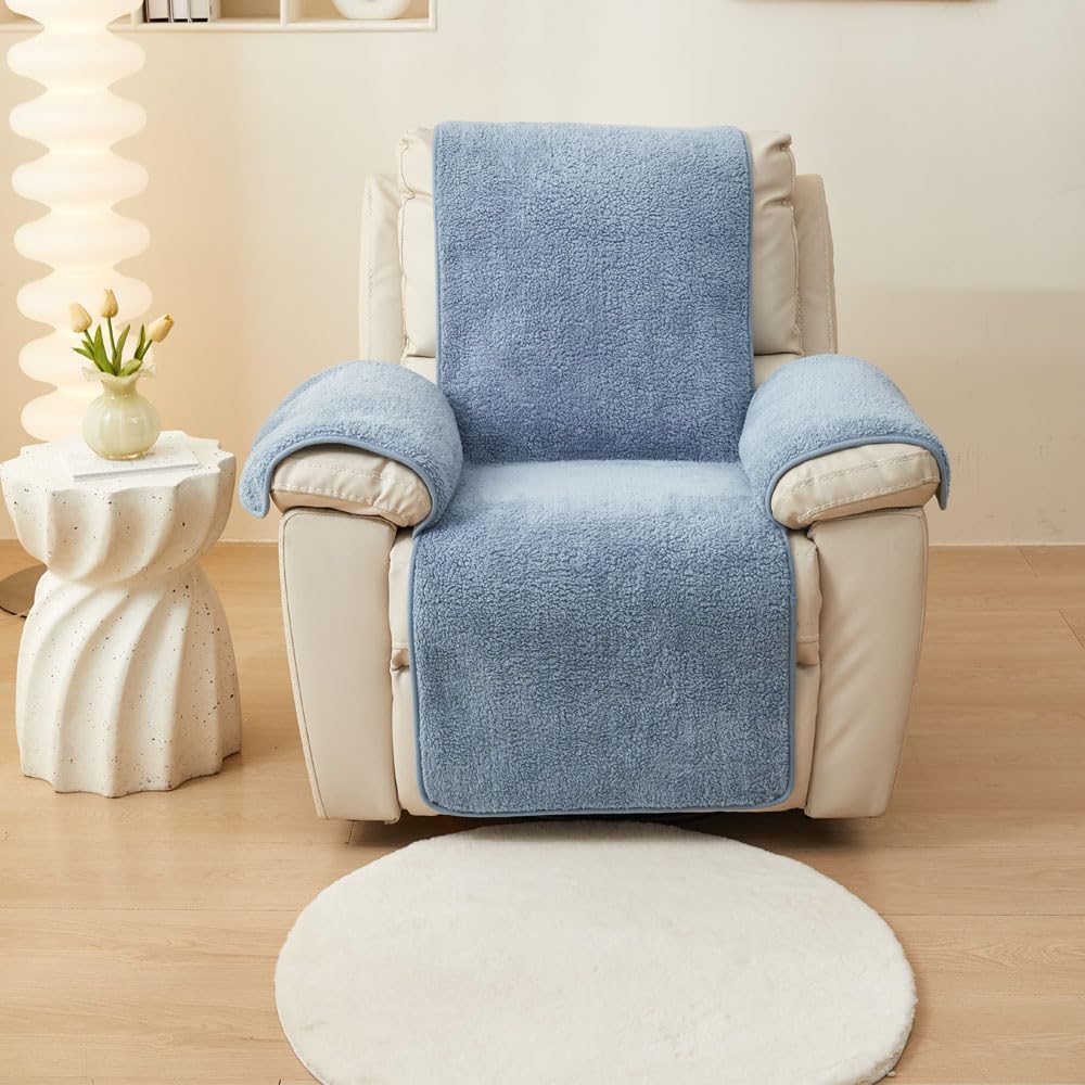 NUODWELL Thick Lamb Faux Recliner Chair Cover - Image 2