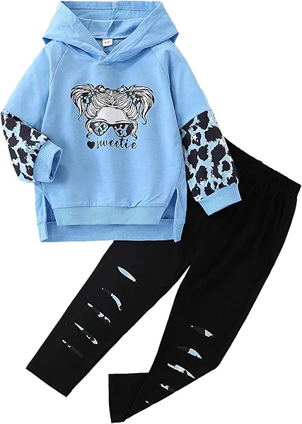 Malerotpc Kid Girls Clothes - Girls Outfits Tie Dye Tops and Leggings Pants 2 Piece Spring Clothes Set(4-5T)