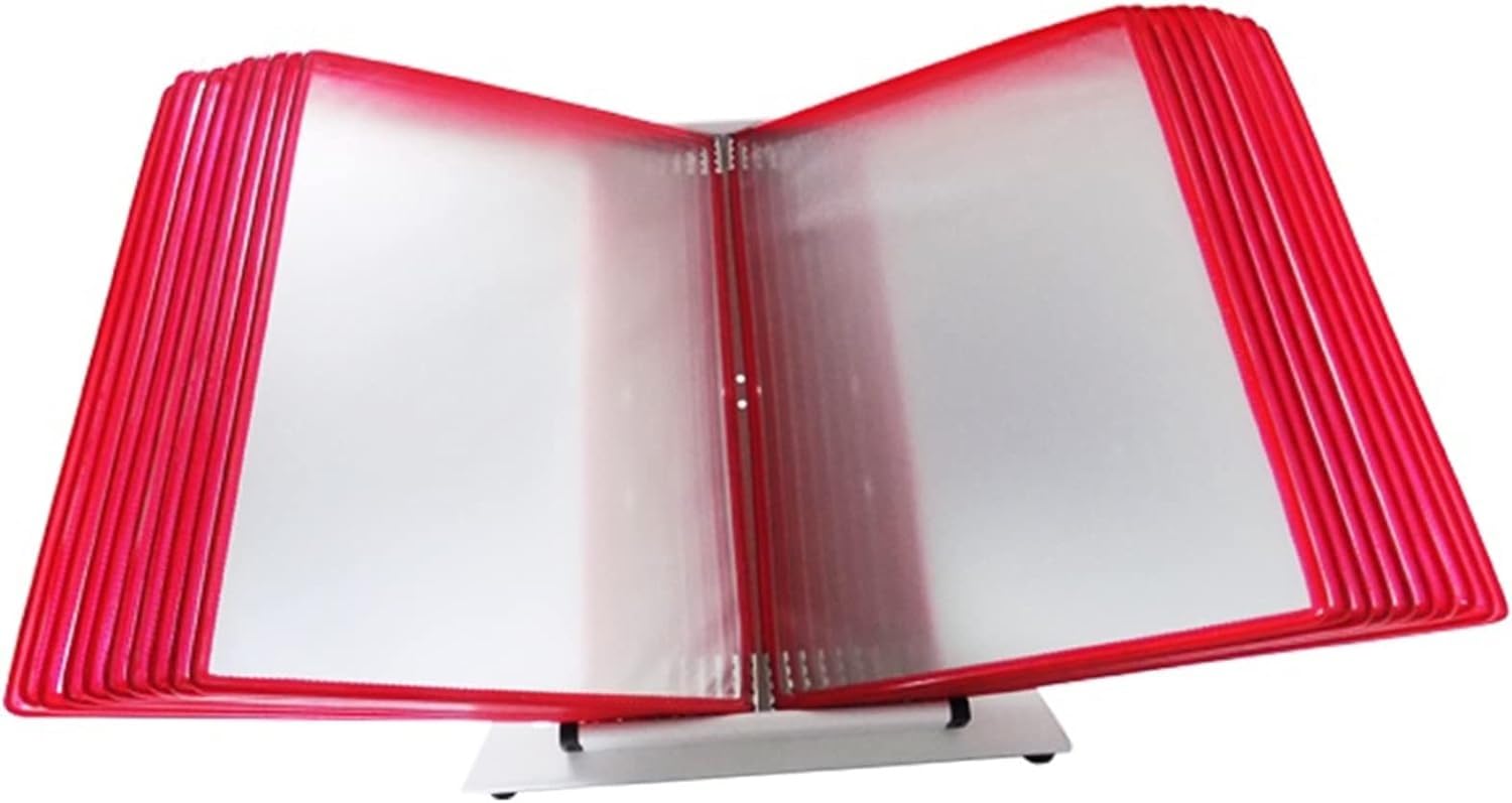 noxozoqm Desktop Reference And Display ，A4 Desk Document Holder Stand With 20 Easy-Load Letter-Size Pockets - Assorted Colors(Color:E)
