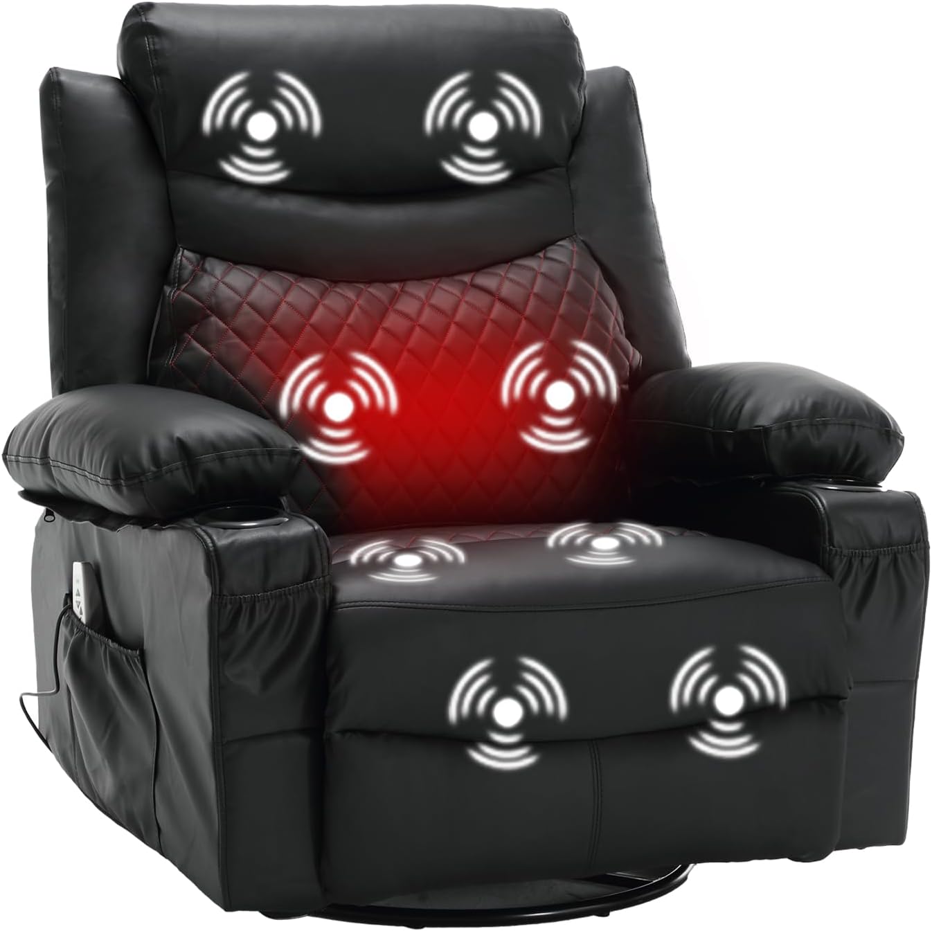 Comermax Overstuffed Electric Massage Swivel Rocker