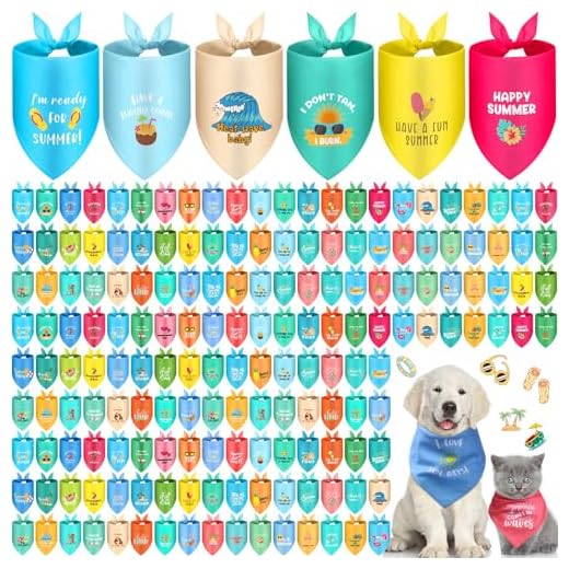 100 Pcs Colorful Dog Bandanas Set