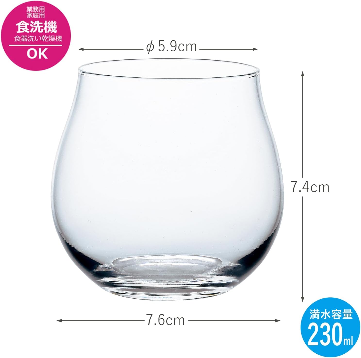東洋佐々木ガラス Toyo Sasaki B-00317 Sake Glass, Sake Glass, Fluffy, Made in Japan, Dishwasher Safe, Clear, 8.1 fl oz (230 ml), Set of 6