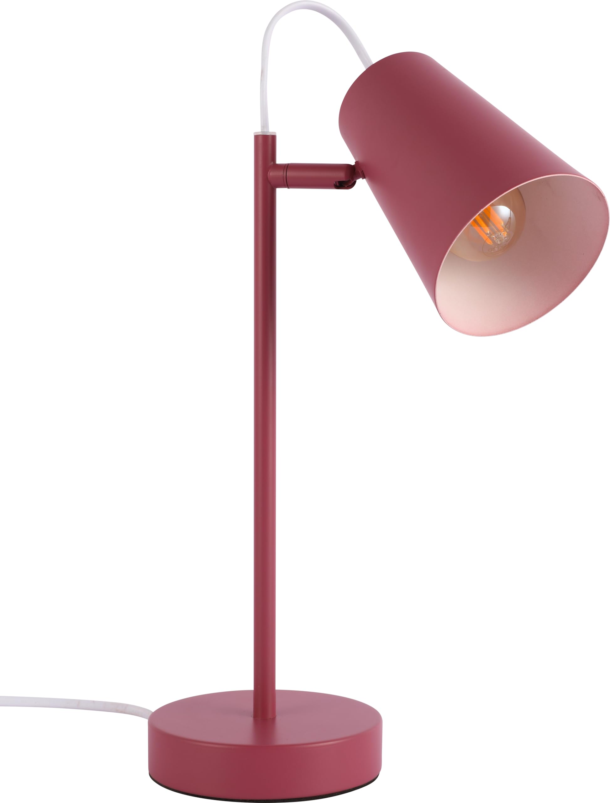Tekled Fuchsia Rose Tekled® Led Desk Lamp | Sleek Cut Cone Rotatable Table Light In Vibrant Colors | Replaceable E27 Edison Screw Bulb Holder | For Bedside Reading Office Work Architects Students