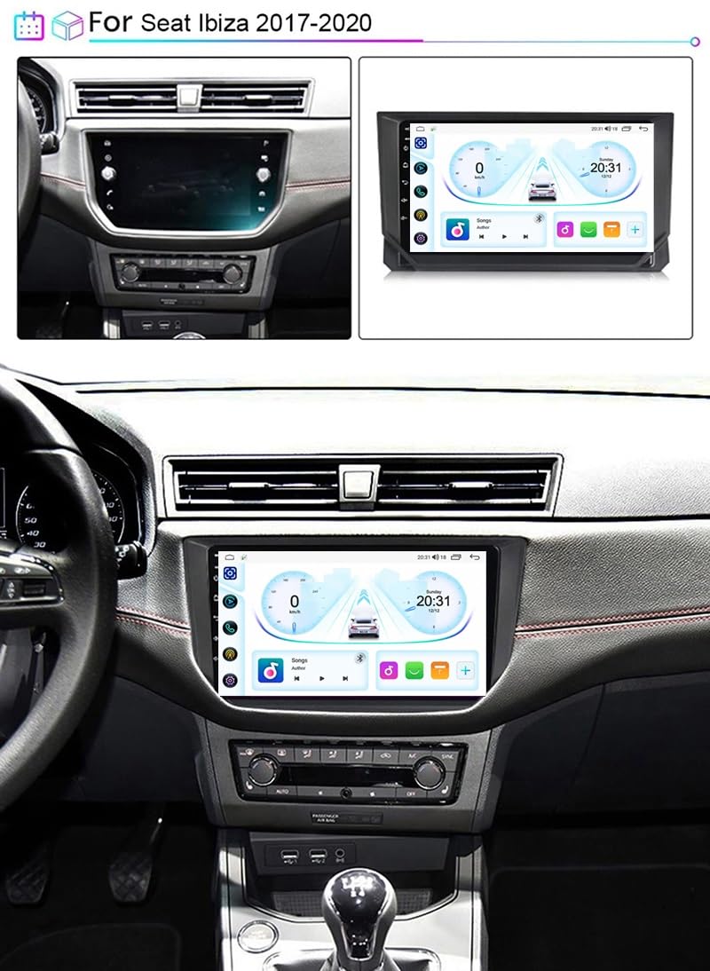 9-calowy dotykowy radio GPS dla Seat Ibiza 2017-2020, obsługuje BT WiFi Mirror Link 4G sterowanie z kierownicy(HM611 8 Core 4G+Wifi 8+256GB)