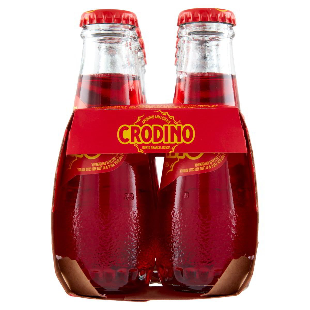 Crodino Mix Biondo & Rosso 0,0% 4× (10×100 ml) 40 Flaschen (4 L) alkoholfreier Bitter-Aperitif aus Kräuter & Gewürzinfusion, prickelnd & fruchtig, ideal mit Orange, Party & Bar + Italian Gourmet polpa
