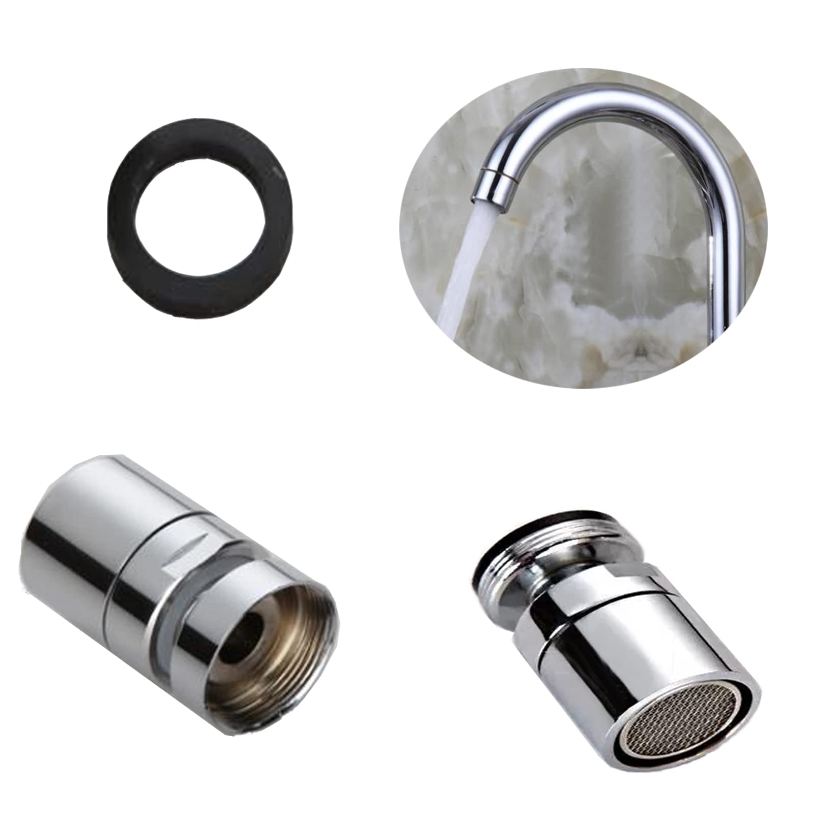 2 pezzi Aeratore Rubinetto, Rompigetto per Risparmio Idrico Aeratore, 360°Aeratore Rubinetto,per Filtro per Rubinetto per Lavello Bagno,Risparmio d'Acqua