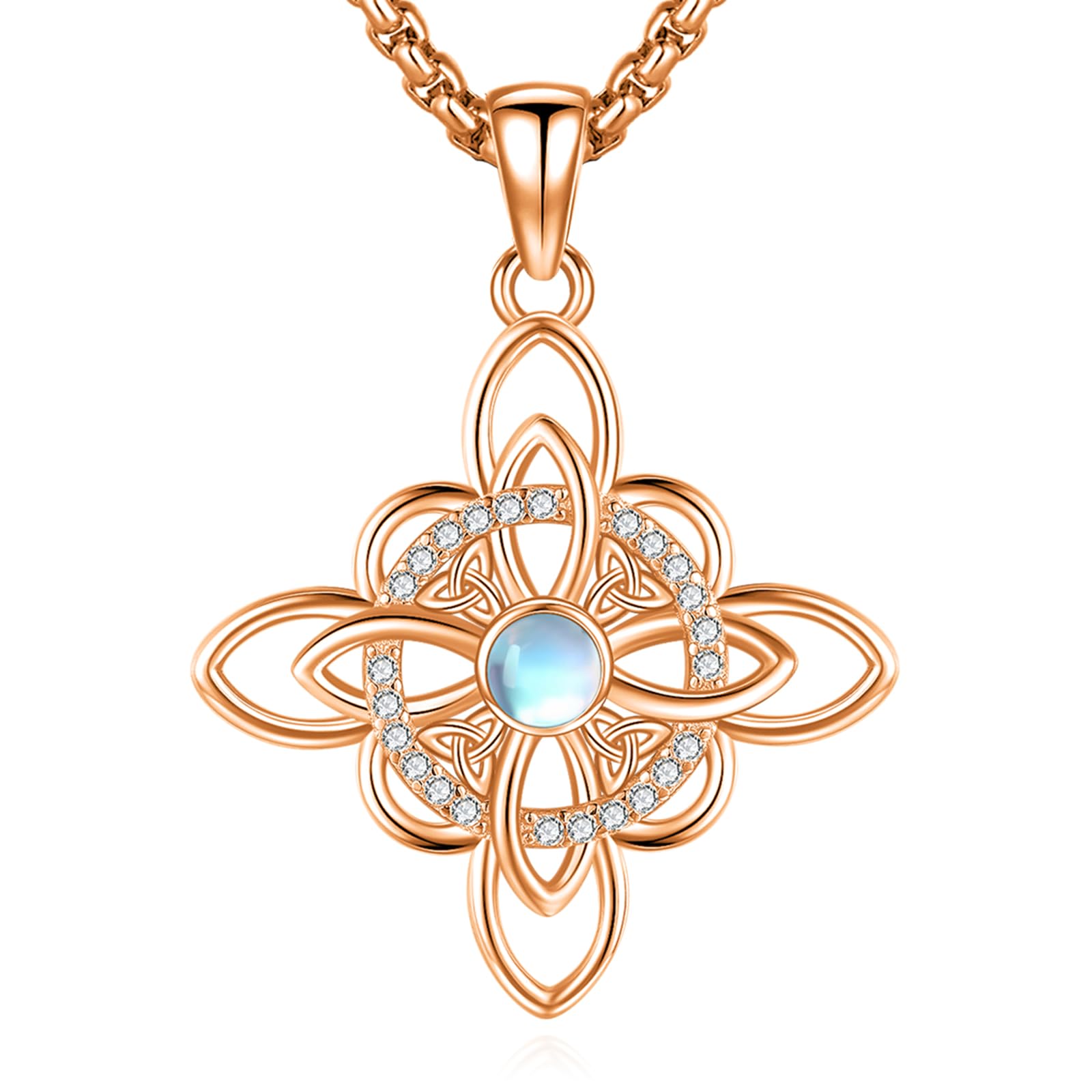 LOOVE Pentagram/Sun Moon/Celtic Witches Knot/Santa Muerte/Triple Moon Goddess/Hecate Necklace Sterling Silver Magic Wiccan Pagan Amulet Jewelry for