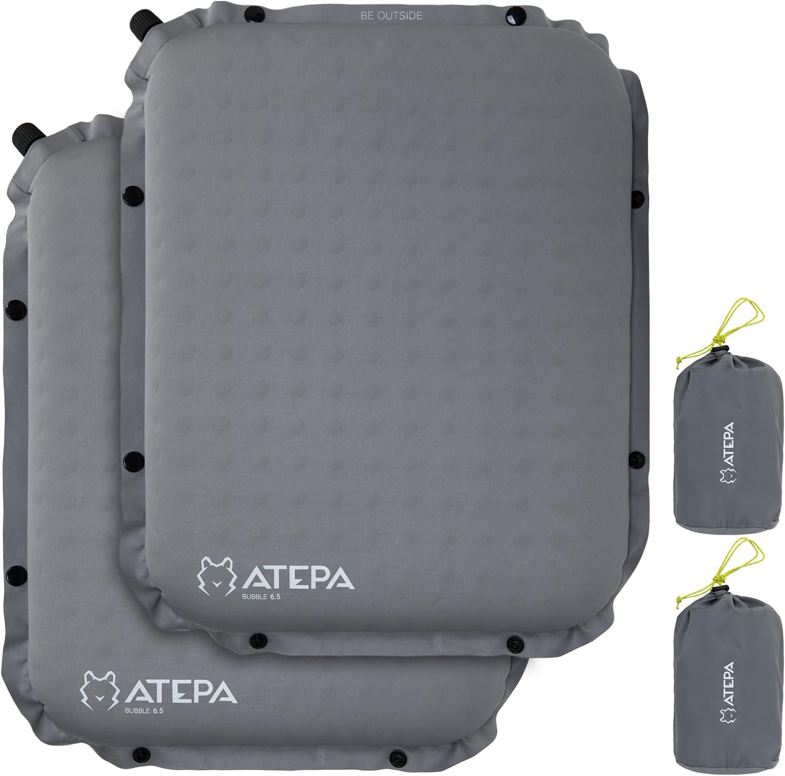 Inflatable Seat Cushion, Self-Inflating Portable Stadium Airplane Travel Foam Cushion Pad for Camping, Sports Events, Outdoor