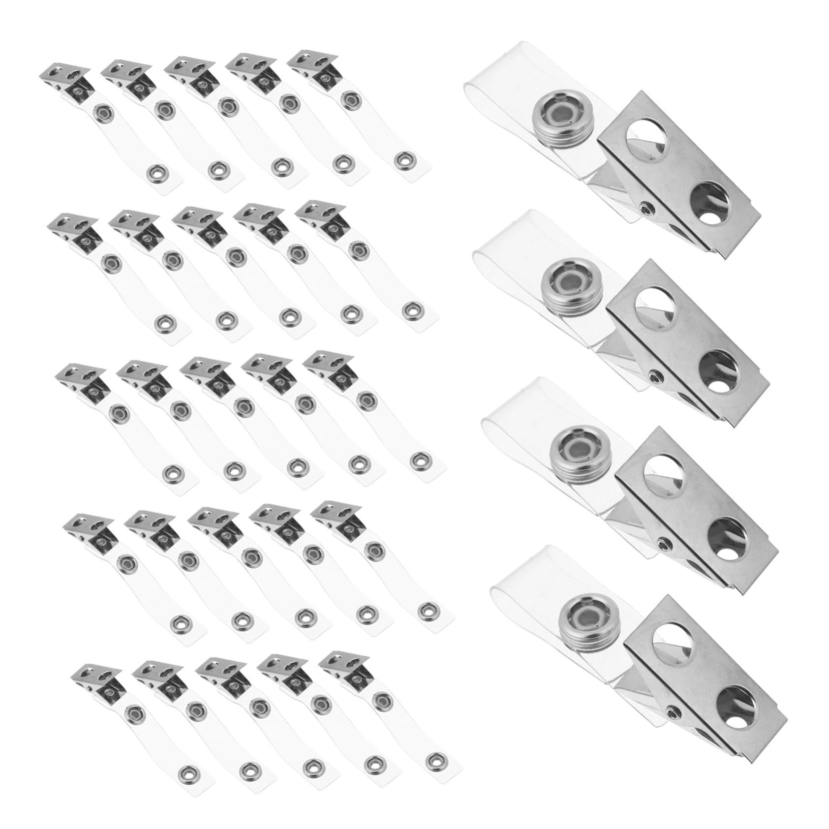 NUOBESTY Porta Badge in Plastica e Metallo con Clip, 120 Pz Porta Tesserino per Ufficio e Scolastico, Design Moderno e Resistente