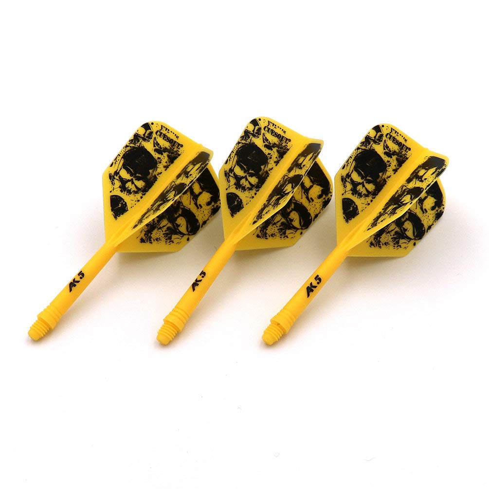 CUESOUL Rost Eje de dardo Integrado y Plumas estándar/lágrima de Pera/Forma Delgada con patrón Atractivo, Juego de 3 Piezas - 4