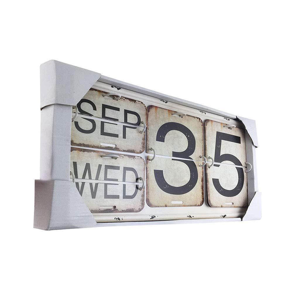Archi Shabby Chic Metal Perpetual Flip Calendar Square Shape