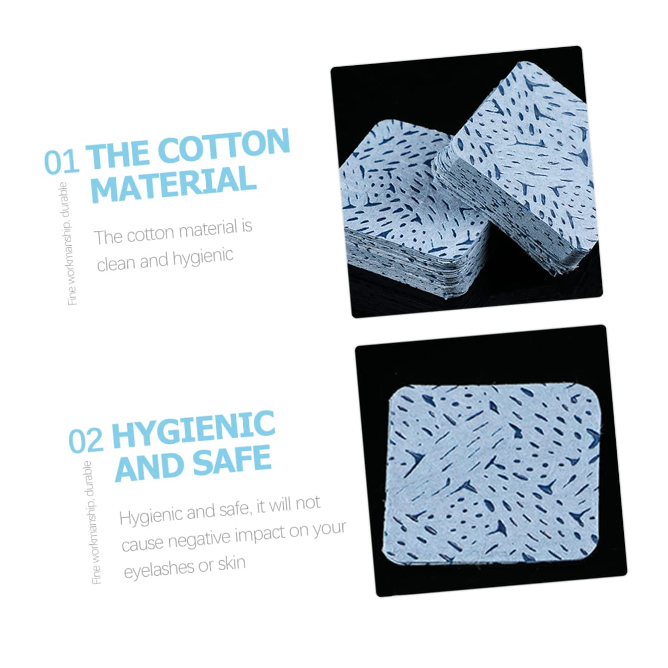 BELLIFFY Eyelash Glue Cleaning Pads 3 Boxes 600 Pads Glue for Lash Extensions Portable Convenient