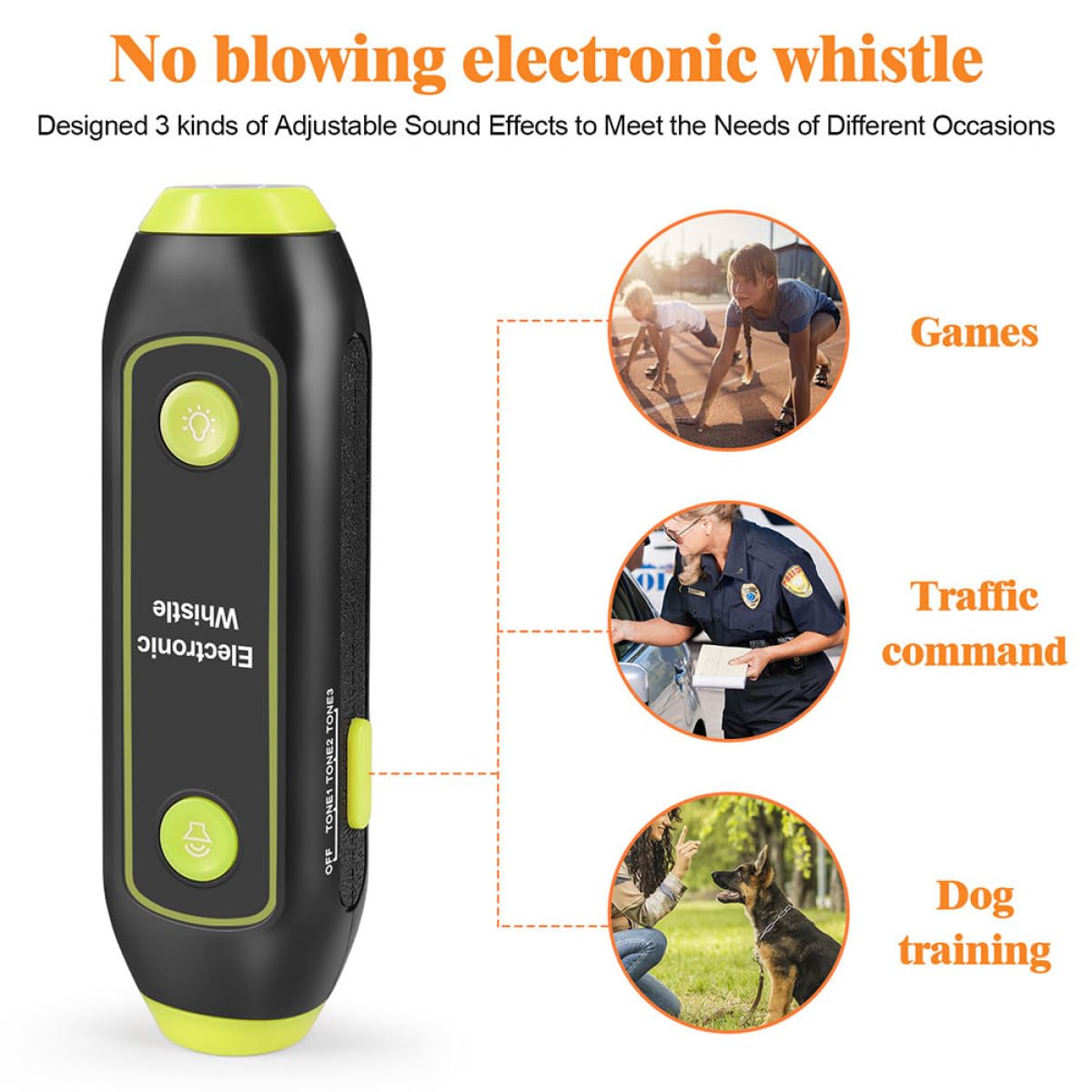 Toyvian Fischietto Elettronico Portatile ad Alto Volume in ABS con Lanyard | 120-150 Db, Verde, per Segnali All'aperto e Addestramento, Accessori con Magnete e Componenti Elettronici