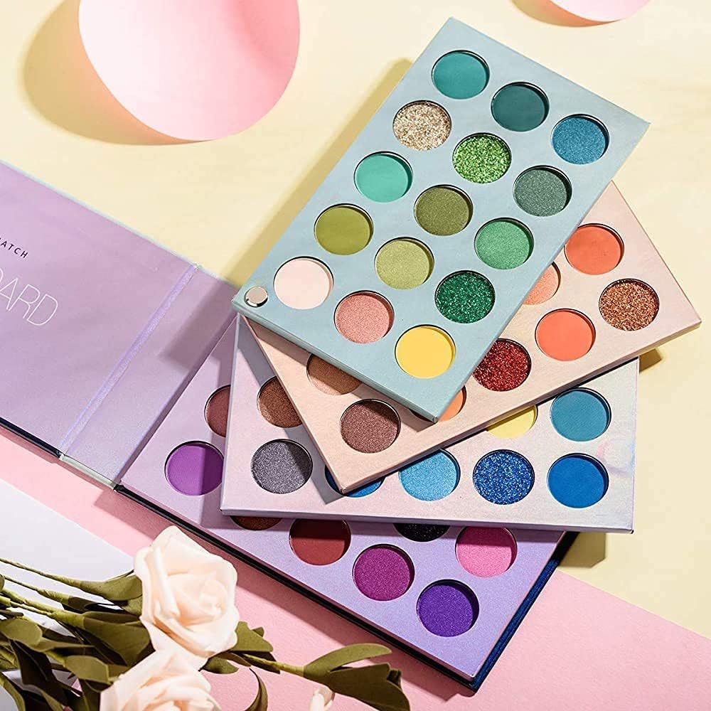 MKSL Beauty Color Board Eyeshadow 60 Color Makeup Palette Highlighters Eye Make Up High Pigmented Professional Eye Shadow Mattes (Multicolor)-image-28