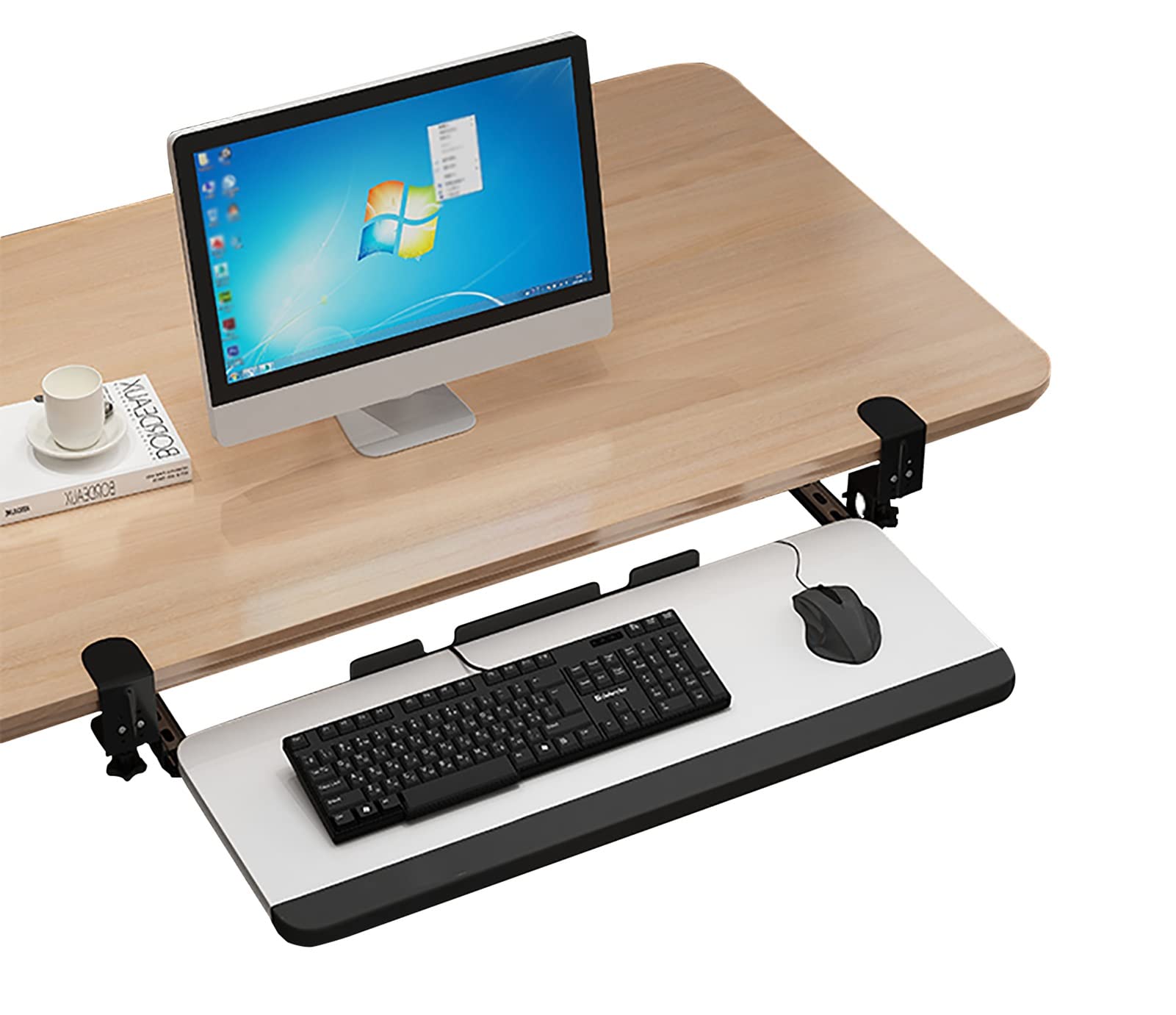 Buy Keyboard Tray Classic White Under Desk Keyboard Tray, C Clamp