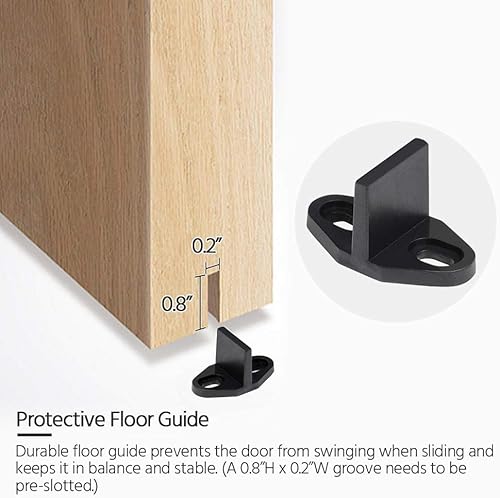 Miniatura 7 de Topeakmart Kit de rieles de puerta corredera de granero de 6 pies, sistema de riel de ventana para puerta colgante de garaje, armario, armario,