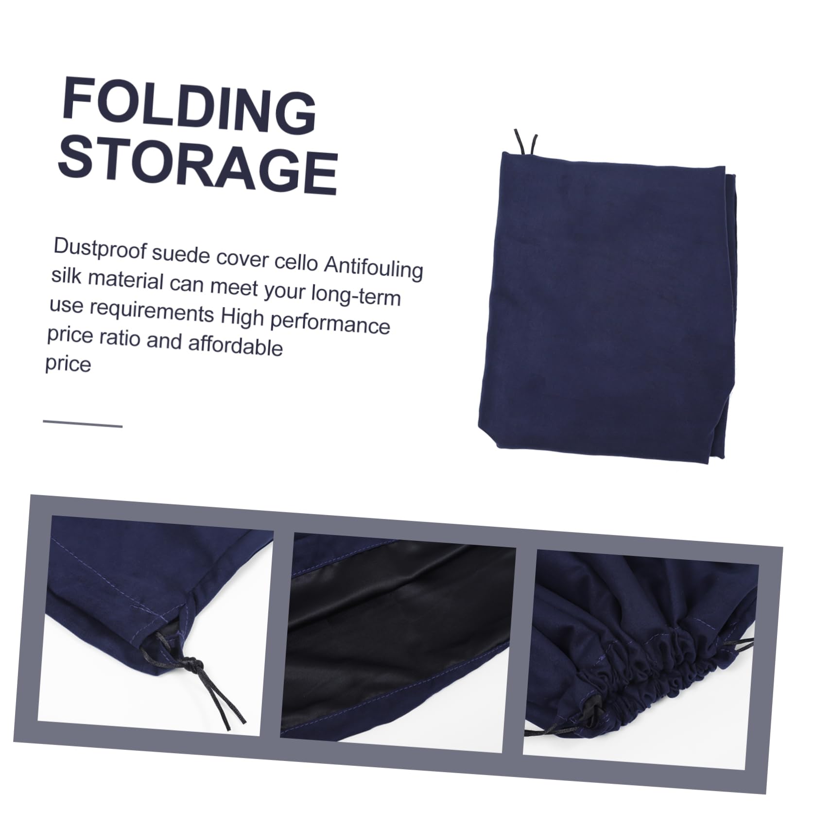 ERINGOGO cello cover suede protector pocket protector storage cover bag for Household cello cover home Suede cover cloth for cello Suede instrument cover comfortable