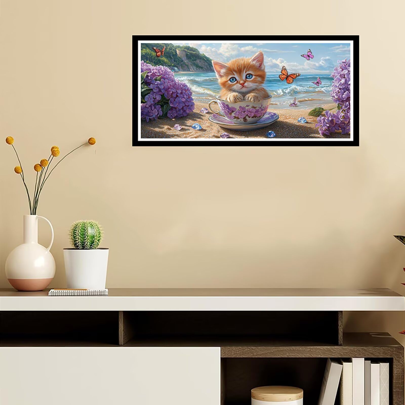Diamentowa sztuka filiżanka do herbaty diamentowe zestawy do malowania dla dorosłych kota duże 100 x 200 cm sztuka i rzemiosło dla dzieci początkujących DIY 5D pełne wiercenie kryształ klejnot sztuka