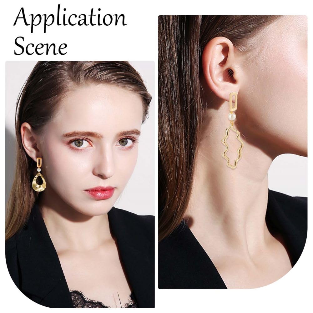SUPERFINDINGS 12 Orecchini A Cerchio In Ottone Placcato Oro 18K - 3 Stili Floreali Con Anelli Per DIY - Ipoallergenici