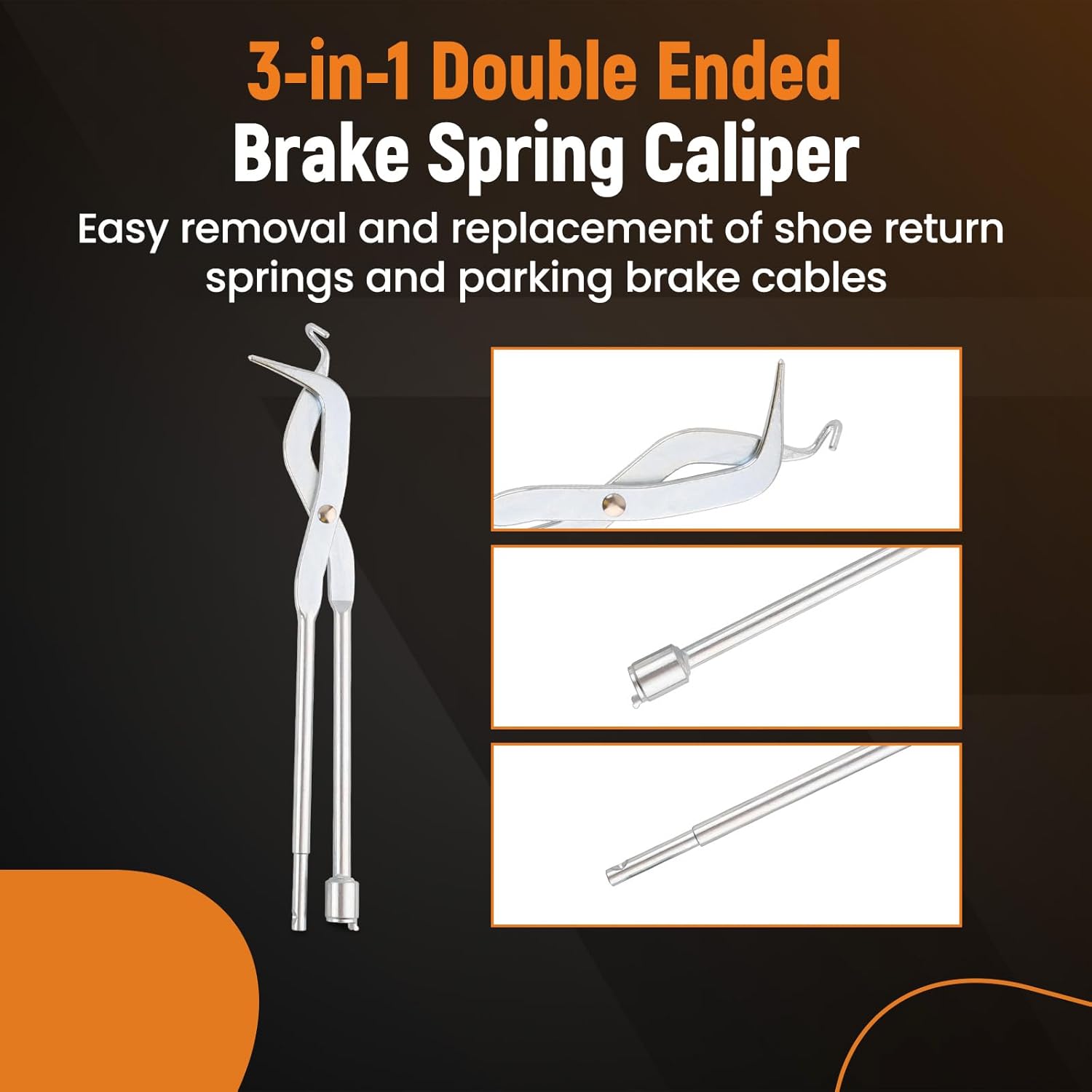 maXpeedingrods Drum Brake Tool Kit, 15 Pcs Brake Service Kit with Brake Spring Compressors Remover Installer Pliers, Brake Adjusting Spoons, Brake Lining Gauge, Brake Bleeder Hose