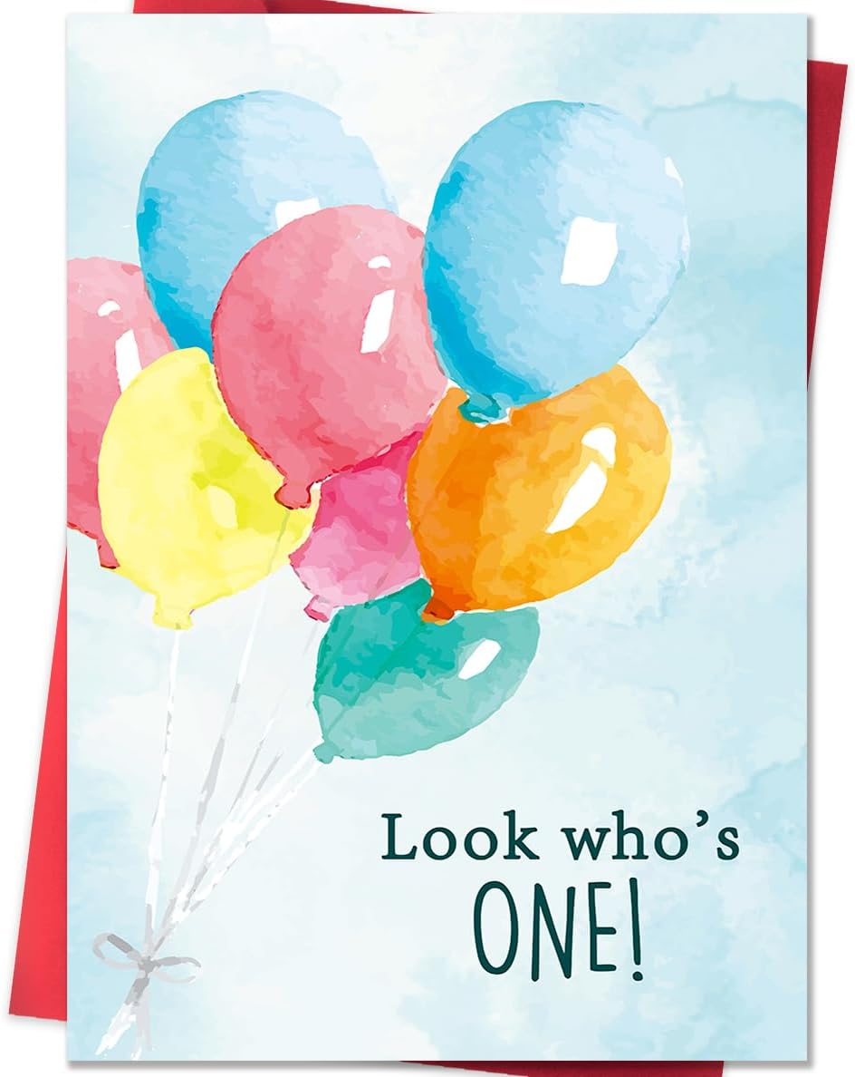 First Birthday Card for Boy, Funny 1st Birthday Card Gifts, Look who's ONE!